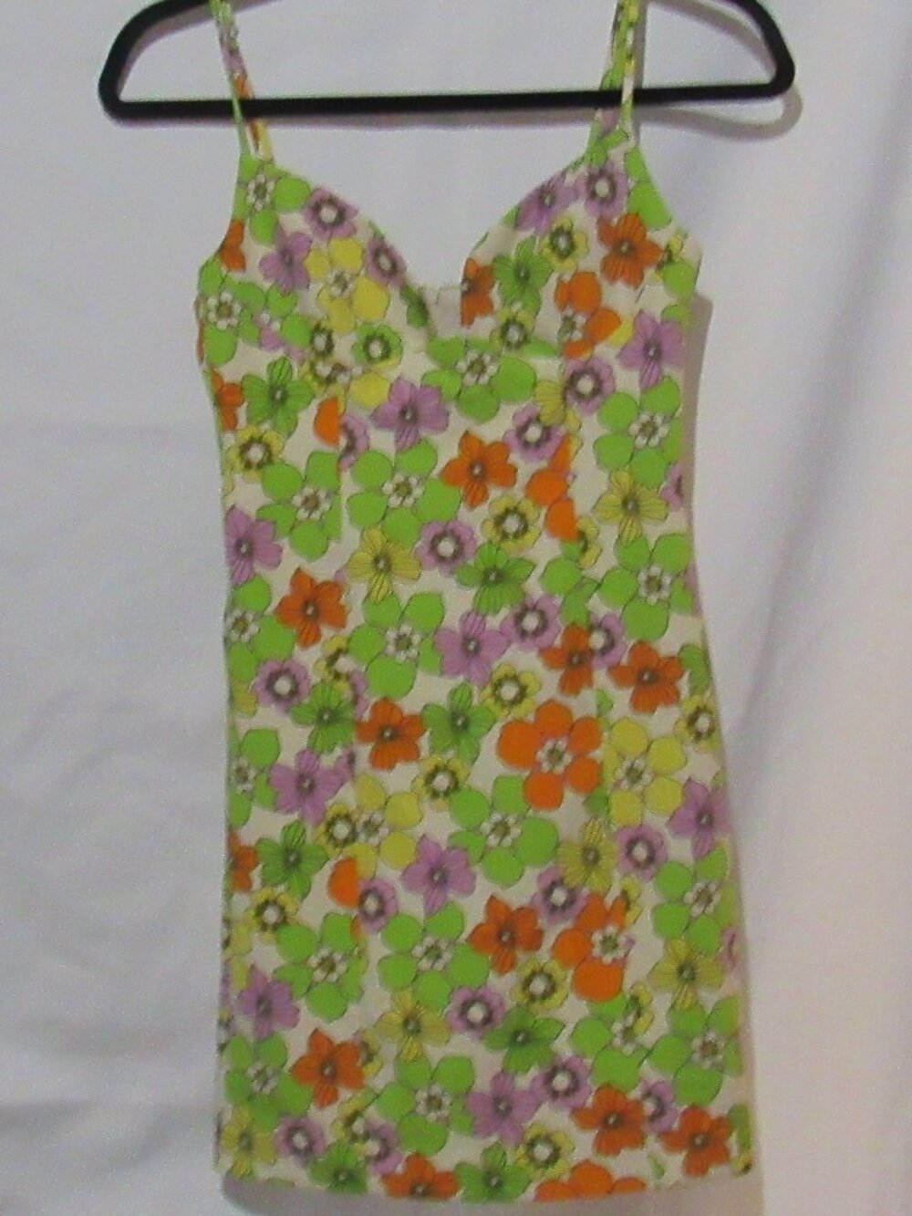 Zara Retro Print Mini Dress, Bright, Bold Floral, Size XS, Lined NWT      ZA314